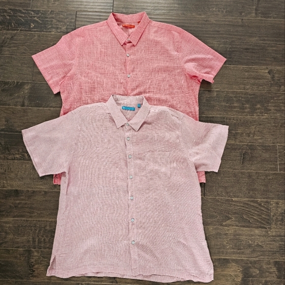 Tori Richard Men's Short Sleeve 100% Linen & 100 % Cotton Pucker Lawn Shirts 2XL - Picture 2 of 11